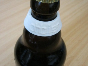 Flasche clip Namensschilder din 6199 Bier Flaschen - Organisation openscad 3d print model - Mito3D