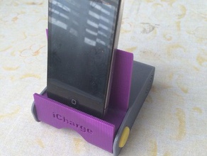 icharge case 2 mobile phone dock docking station iphone 4 4s 5 6 plus stand 3d print model - Mito3D