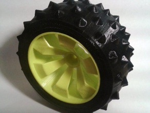 parametric tyre openrc truggy wheel r c vehicles ninjaflex openscad 3d print model - Mito3D