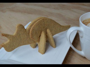 triceratops 3d çerez kesici dinozor mutfak ve yemek biscuit kurabiye cookiecutter 3d print model - Mito3D