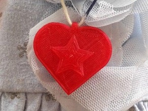 el corazón de la estrella colgante accesorios 3d print model - Mito3D