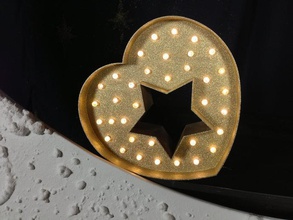 heart star marquee light signs logos 3d printing led photo booth prop 3d print model - Mito3D