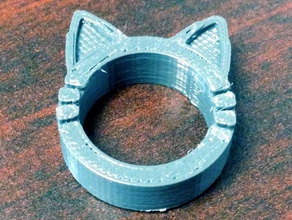 gatto kitty anello anelli cat orecchie 3d print model - Mito3D