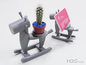 rocking horse office business-Karten Telefon vergossen 3d print model - Mito3D