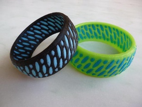 slots oval slotted convex bracelet dual color print bracelets 3d print model - Mito3D