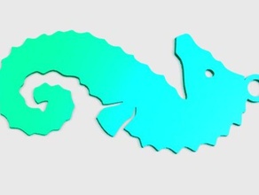 ciondolo cavalluccio marino gioielli 3d animale mare facile easy print di cavallo del acqua, 3d print model - Mito3D