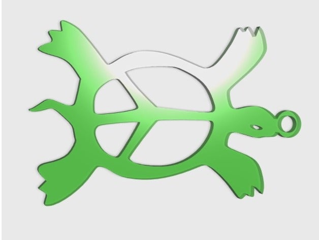Frieden Schildkröten-Anhänger Schmuck 3d Tier Tiere einfach Charme drucken Schlüsselanhänger Frieden-Taste Anhänger Schildkröte Schildkröten turtle 3D print model - Mito3D