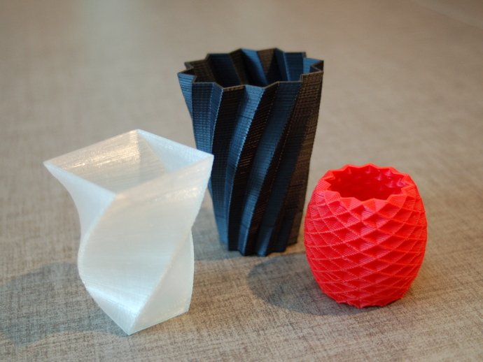 square vase cup bracelet generator decor art bowl container customizer home openscad planter pot shot glass swirl twisted 3D print model - Mito3D