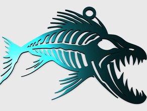 tiger fish pendant jewelry 3d animal animals charm easy print piranha sea 3d print model - Mito3D