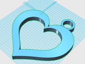 floating heart pendant jewelry charm 3d print model - Mito3D