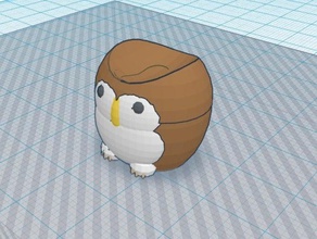 minuscule chance de chouette animaux porte-bonheur la owl 3d print model - Mito3D
