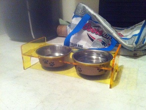 dog bowl holder pets dogbowl 3d print model - Mito3D