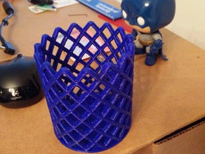 pencil holder - oval household cup 3d print model - Mito3D