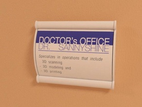 de la pared etiqueta titular oficina médico puerta 3d print model - Mito3D