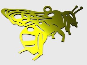 wasp pendentif bijoux 3d animal insectes de guêpe animaux le charme imprimez en toute simplicité les la 3d print model - Mito3D