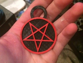 pentagram keychain keychains dark devil evil necklace satan 3d print model - Mito3D