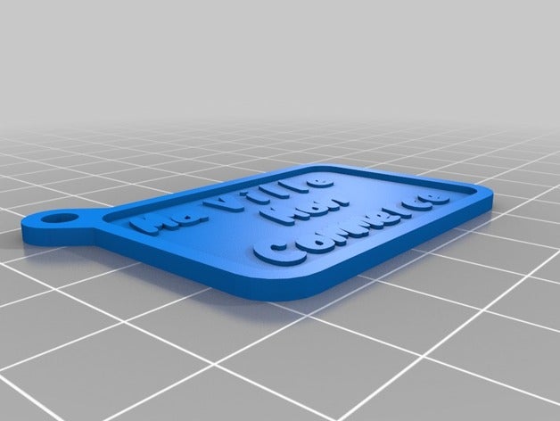 key-chain ma ville mon commerce keychains customized 3D print model - Mito3D