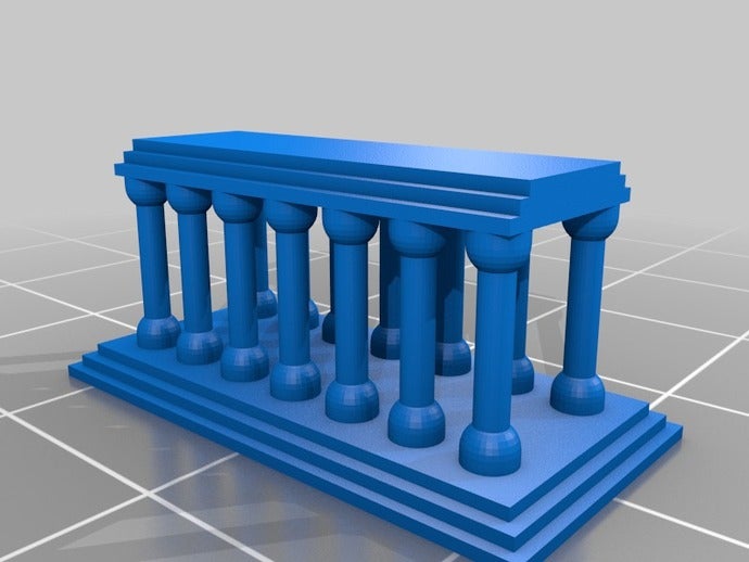 greektemple Kunst angepasst 3D print model - Mito3D