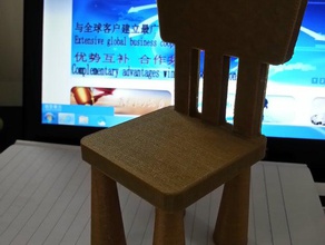 wood chair printed stronghero3d pla 175mm office 3d print model - Mito3D