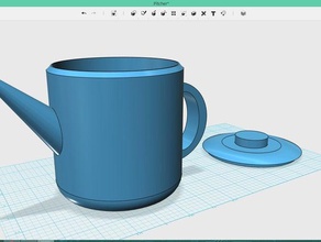 simple pitcher kitchen & dining container filler holder jug lid spout water 3d print model - Mito3D
