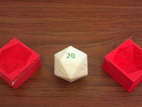 oogoo d20 die mold dice dungeon dungeons dragons silicone 3d print model - Mito3D