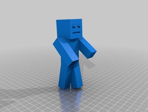 my angry minecraft steve people customized 3d print model - Mito3D