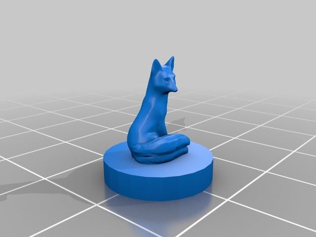 2 tailed fox miniture piscar animais a 3D print model - Mito3D