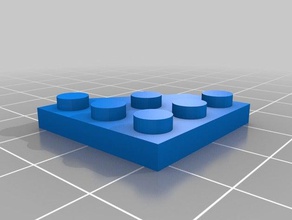 angolo piatto a 45 gradi di lego costruzione giocattoli su misura 3d print model - Mito3D