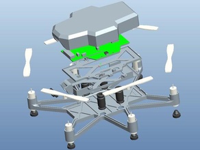 di nuova concezione elf drone struttura l'elettronica il crowdfunding hexacopter la realtà virtuale 3d print model - Mito3D