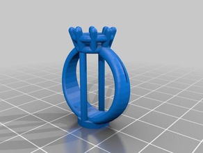 chaton de l'anneau bijoux le diamant or ruby d'argent 3d print model - Mito3D