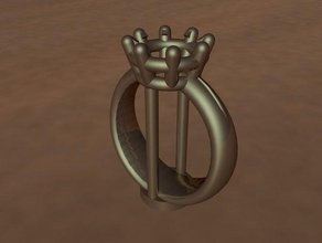 chaton de l'anneau révision bijoux le diamant or d'argent 3d print model - Mito3D