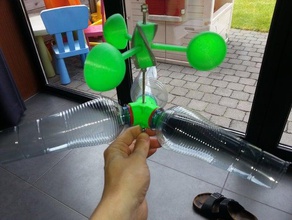Kunststoff-Flasche Windmühle mechanische Spielzeuge Flasche catchthewind wind 3d print model - Mito3D