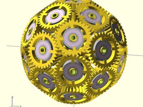gear sphere icosahedron math 3d print model - Mito3D