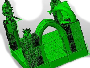 gothic 10ft l-Ecke Kreuzung Spielzeug & game Zubehör dwarven forge openforge rpg rpg-Fliesen wargaming 3d print model - Mito3D