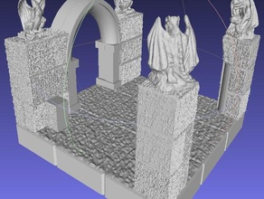 gothic 10ft t-intersection doorway toy & game accessories dwarven forge openforge rpg tiles wargaming 3d print model - Mito3D