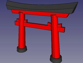 giapponese torii edifici e strutture freecad giappone 3d print model - Mito3D