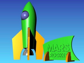 mars rocket puzzle vehicles game gift model snapfit space 3d print model - Mito3D