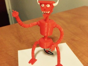 articulated robot devil figure futurama mechanical toys 3d print model - Mito3D