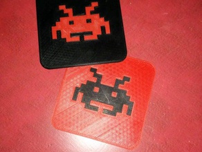 space invaders coaster kitchen & dining 3d print model - Mito3D