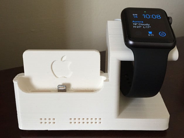 iphone 6 dock w integrato per apple watch stazione di ricarica telefono cellulare 3D print model - Mito3D