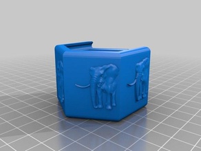 elephant-box überarbeitet Kunst Elefanten safari Schiebedeckel-box 3d print model - Mito3D