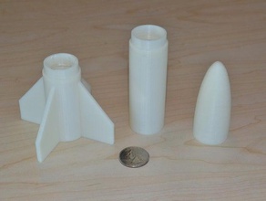 modelo de foguete brinquedo outros 3d recipiente titular mendel openscad ornamento paramétrico lápis espaço mês 3d print model - Mito3D