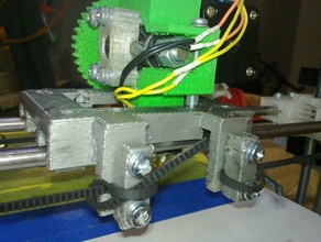 dual mendel carriage prusa other bushing 3d extruder openscad pla reprap supportless 3d print model - Mito3D