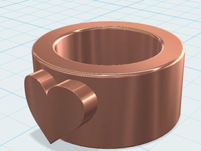 Herz-ring Ringe Herz Schmuck 3d print model - Mito3D