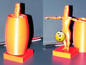 fıçı adam sürpriz heykeller sanat varil ekran komik heykel 3d print model - Mito3D