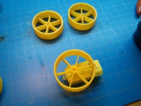 personalizable de la rueda común juguete motorreductor robótica personalizador 3d print model - Mito3D