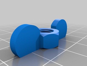 my customized 6 mm wing nut parts 3d print model - Mito3D