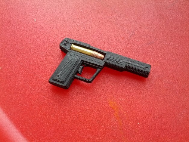 3d-gedruckte Pistole art Schlüsselanhänger 3D print model - Mito3D