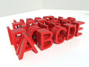alfabeto de vidrio marcador cocina y comedor beber letras texto vaso 3d print model - Mito3D