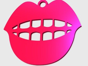mouth lips pendant jewelry 3d easy print human body keychains 3d print model - Mito3D